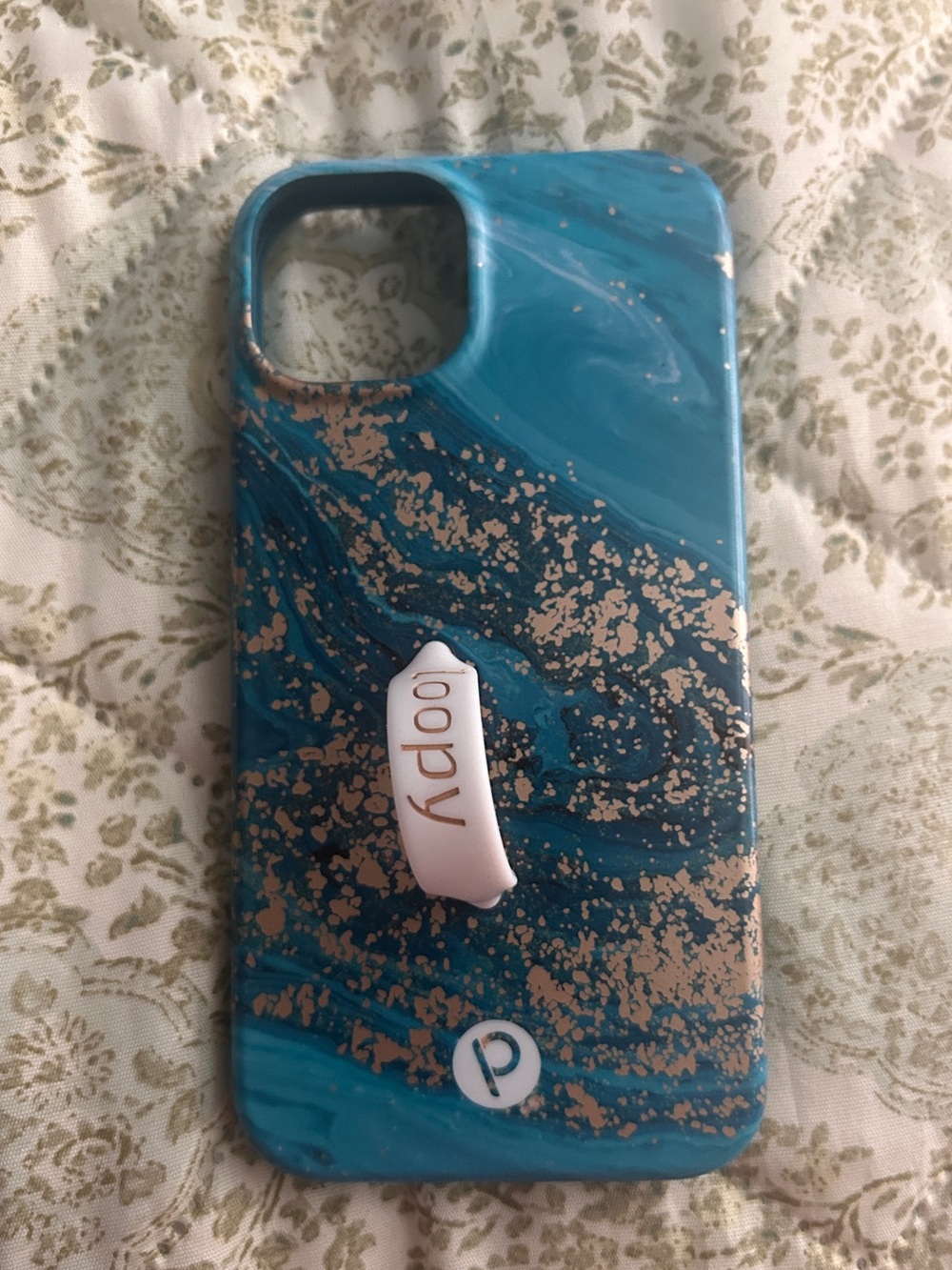 iPhone 14 loopy case marble color blue gold white